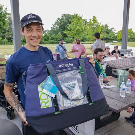 Man posing with swag. 