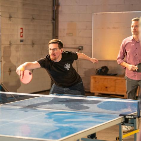 Man playing ping pong. 