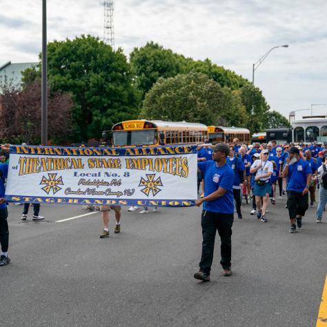 People marching in parade.