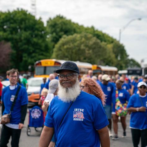 People marching in parade.