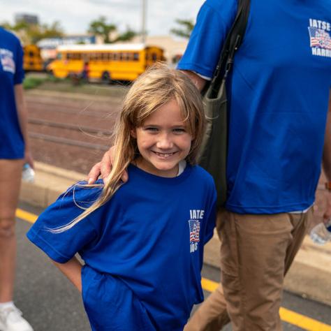 Girl smiling at camera. 