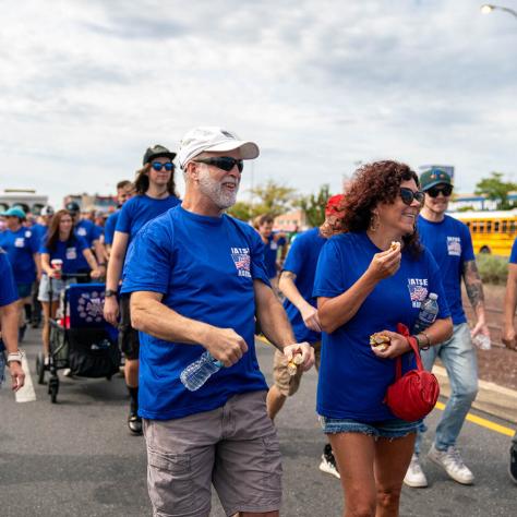 People marching in parade.