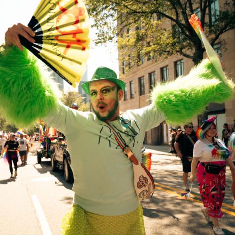 Photo of man in parade. 