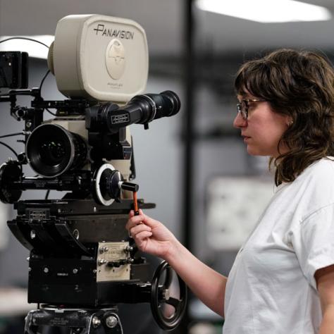 Person working with camera.