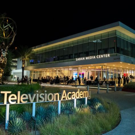 Photo of the outside of the Television Academy building. 