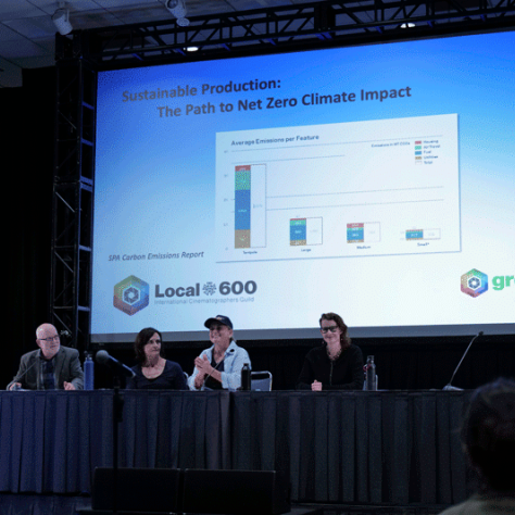 Sustainable Production: The Path to Net Zero Climate Impact panelists (L-R) Michael Chambliss, moderator, Diana Pokorny, Adrienne Pfeiffer, and Jendra Jarnagin.