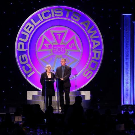 ICG Publicists Awards - Show. Tim Menke, Chair, and Sheryl Main, Co-Chair. Photo credit: Craig Mathews Photo by Mathew Imaging If these photos will be used on social media, please tag @mathewimaging on ALL social media platforms.