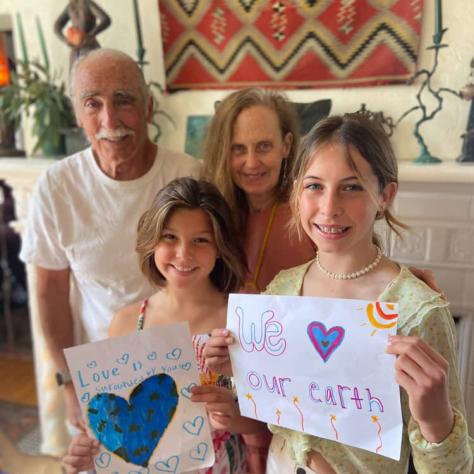 Cary Weiss, Kristin Glover, Camera Operator (Retired) and NEB Member, with their granddaughters Zoe and Mya Sheehy.