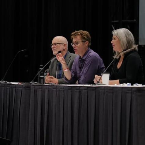 Establishing a Culture of On-Set Safety panelists (L-R) Michael Chambliss, moderator, Patrick Cady, ASC, and Rebecca Rhine.