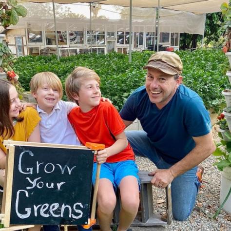 Director of Photography Daniel Farnam with children Frances, Hudson, and Oliver Farnam.