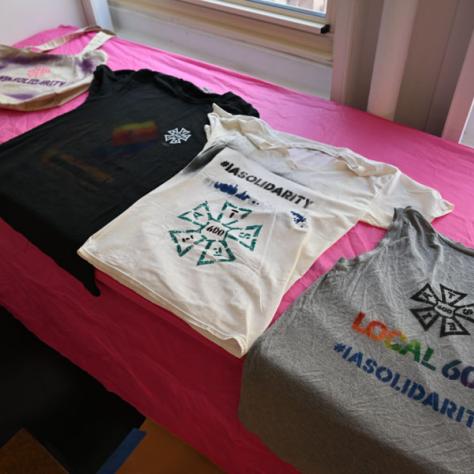 Decorated t-shirts. 