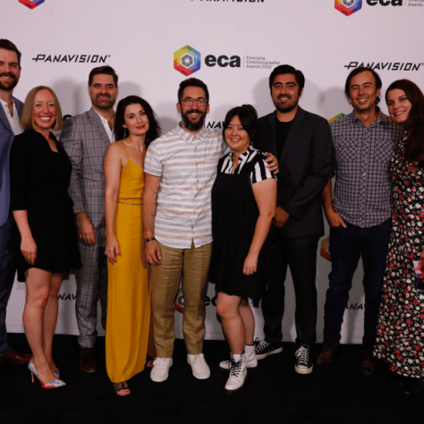 2022 ECA Honoree Andrew Aiello (center) with family and friends.