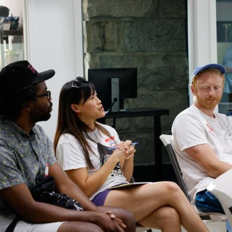 People in audience sitting. 