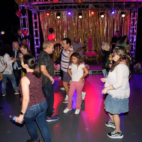 People dancing at a party. 