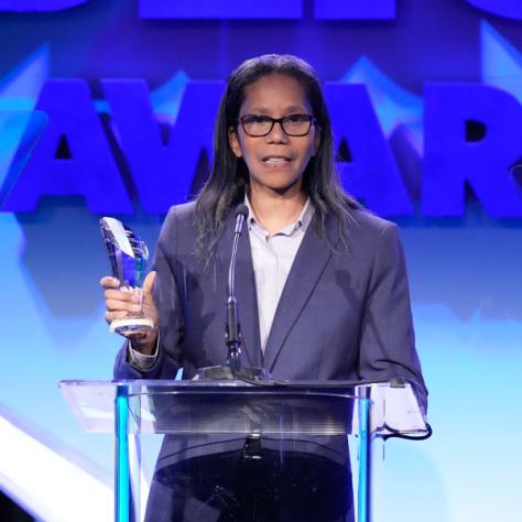 Publicist Jackie Bazan, recipient of the Bob Yeager Award for Community Service (Photo by: Evans Vestal Ward/ICG)