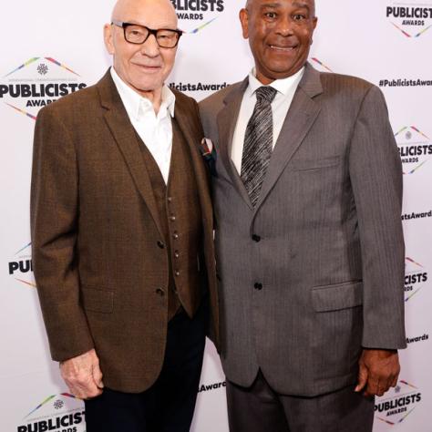 Sir Patrick Stewart, Television Showperson of the Year Award recipient, and ICG National President Baird Steptoe (Photo by: Trae Patton/ICG)