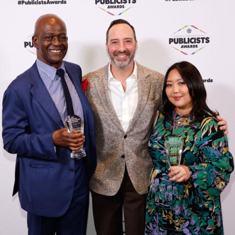 Baz Bamigboye, Deadline International; Tony Hale, Jen Yamato (Photo by: Trae Patton/ICG)