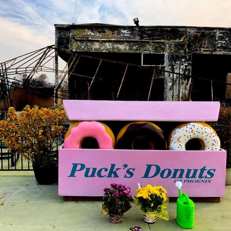 Puck's Donuts stand. 