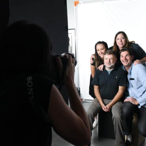 Group posing for still photo. 