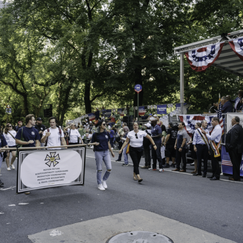 People marching in a parade.