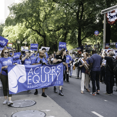 People marching in a parade.