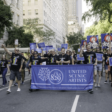 People marching in a parade.