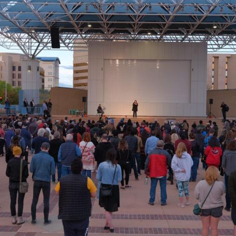 Audience at vigil. 