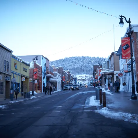 Street and buildings outside. 