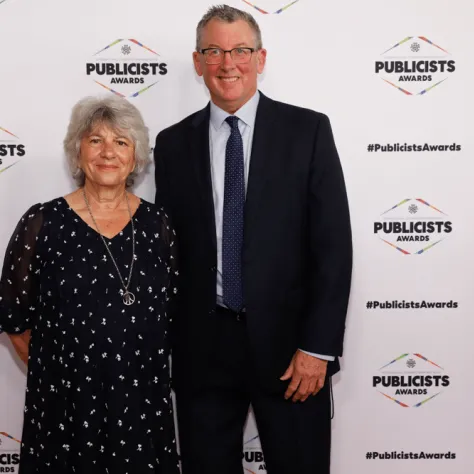 59th Annual ICG Publicists Awards -- Pictured: Award Co-Chairs Sheryl Main and Tim Menke -- (Photo by: Trae Patton)