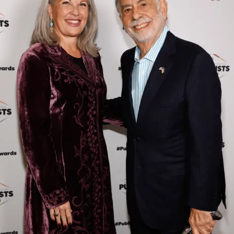 59th Annual ICG Publicists Awards -- Pictured: (l-r) ICG National Executive Director Rebecca Rhine, Francis Ford Coppola -- (Photo by: Trae Patton)