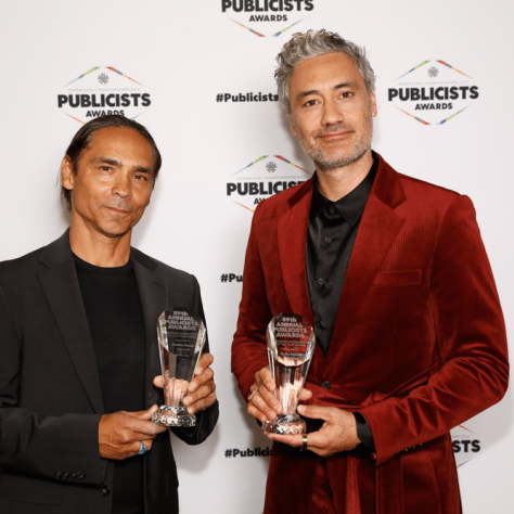 59th Annual ICG Publicists Awards -- Pictured: (l-r) Presenter Zahn McClarnon, Television Showperson of the Year Award recipient Taika Waititi -- (Photo by: Trae Patton)